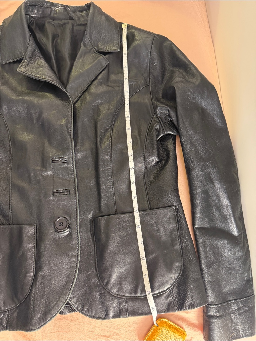 Canali Vintage Black Leather Jacket ya - Picture 12 of 14